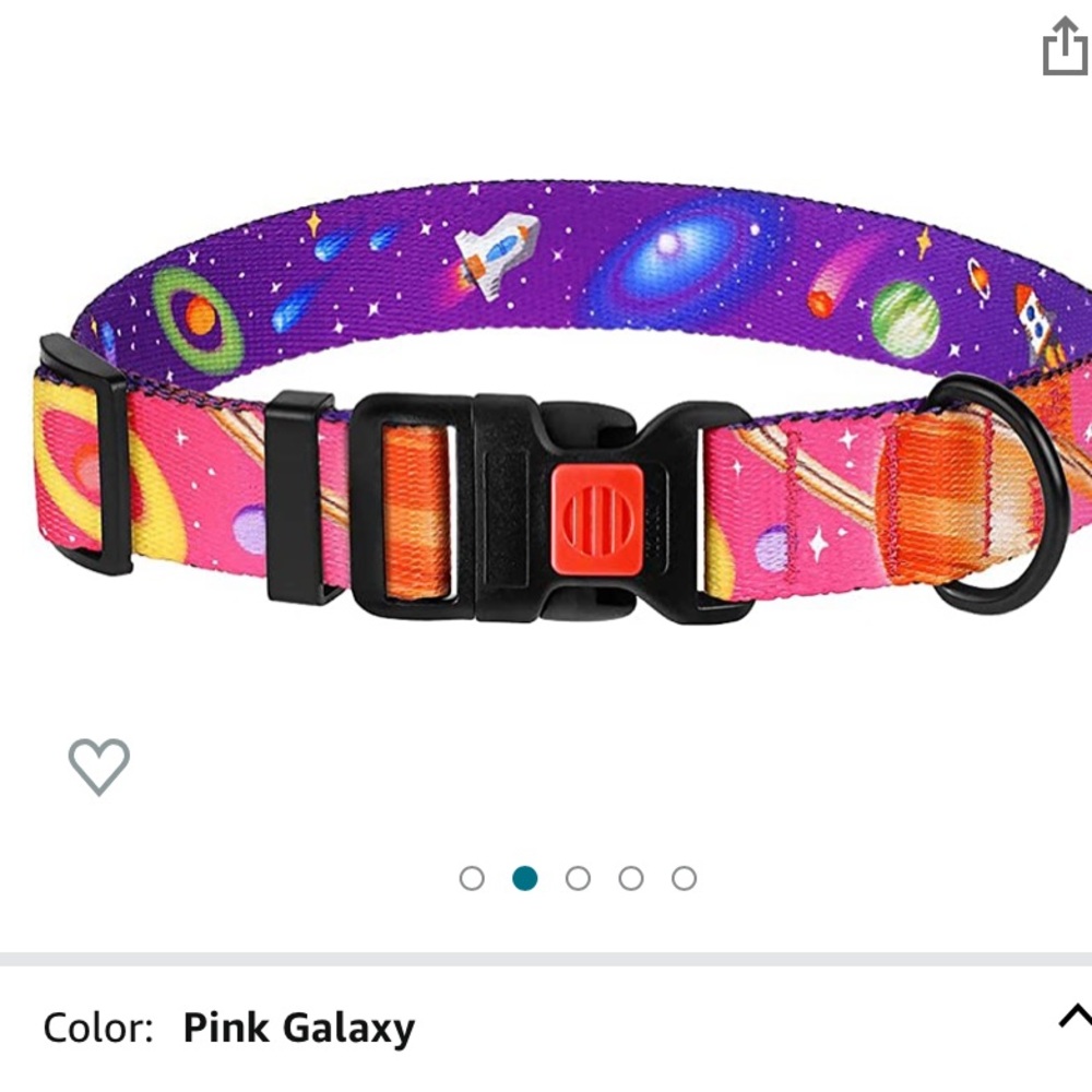 New Galaxy Nylon dog Collar, Sz MED ( 14-18”)